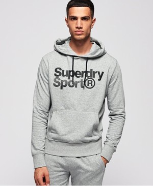 Superdry Core Sport Overhead Férfi Kapucnis Pulóver Világos Szürke | SLUKO0485